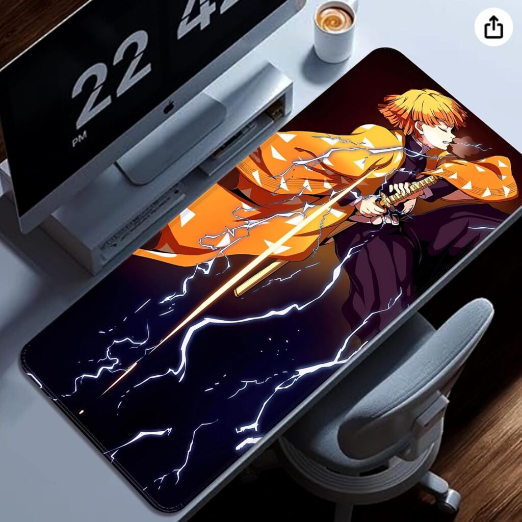 Secretlab gaming chair with Demon Slayer-themed design, featuring high-performance ergonomics and anime character artwork.